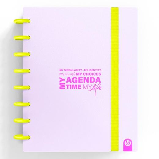 AGENDA CARCHIVO INGENIOX MY WEEK NO FECHADO tapa PP con GOMA A5 S/V NEON PASTEL MALVA
