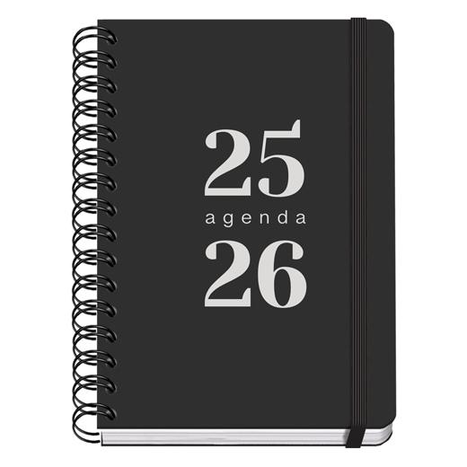 AGENDA ESCOLAR (2025-26) DOHE PREMIUM GRAMMAR WIRE-O tapa PP A5 150x210 D/P con GOMA NEGRO