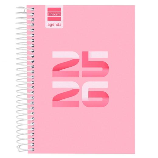 AGENDA ESCOLAR (2025-26) FINOCAM COOL ESPIRAL tapa EXTRADURA D/P 8º 120x164 ROSA