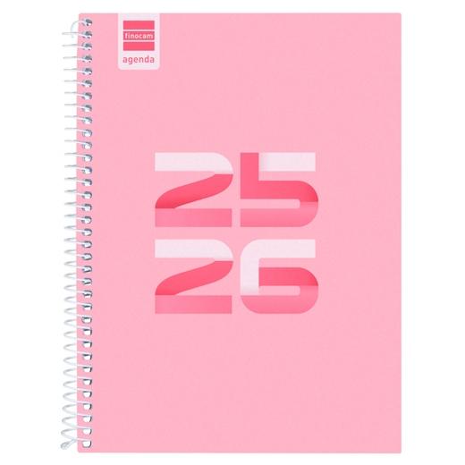 AGENDA ESCOLAR (2025-26) FINOCAM COOL ESPIRAL tapa EXTRADURA S/V APAIS. 4º 155x212 ROSA
