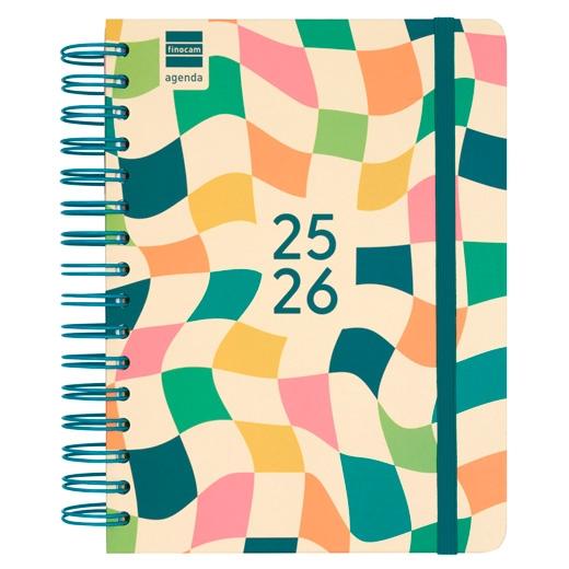 AGENDA ESCOLAR (2025-26) FINOCAM COSMO WIRE-O tapa EXTRA D/P 4º 155x212 con GOMA KAI