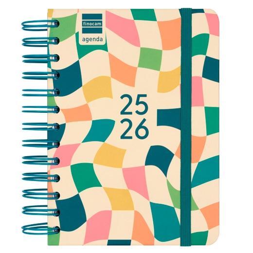 AGENDA ESCOLAR (2025-26) FINOCAM COSMO WIRE-O tapa EXTRA D/P 8º 120x169 con GOMA KAI