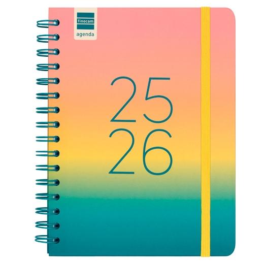AGENDA ESCOLAR (2025-26) FINOCAM COSMO WIRE-O tapa EXTRA S/V APAIS. 4º 155x212 con GOMA IRIS