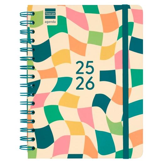 AGENDA ESCOLAR (2025-26) FINOCAM COSMO WIRE-O tapa EXTRA S/V APAIS. 4º 155x212 con GOMA KAI