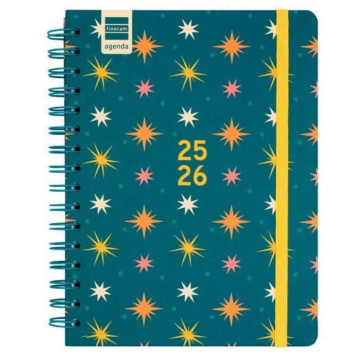 AGENDA ESCOLAR (2025-26) FINOCAM COSMO WIRE-O tapa EXTRA S/V APAIS. 4º 155x212 con GOMA STARS
