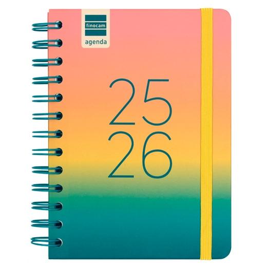 AGENDA ESCOLAR (2025-26) FINOCAM COSMO WIRE-O tapa EXTRA S/V APAIS. 8º 120x169 con GOMA IRIS