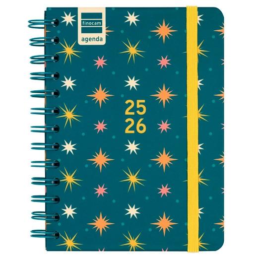 AGENDA ESCOLAR (2025-26) FINOCAM COSMO WIRE-O tapa EXTRA S/V APAIS. 8º 120x169 con GOMA STARS