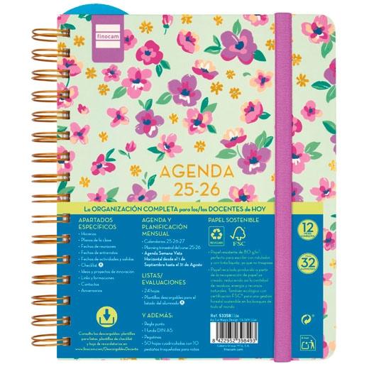 AGENDA ESCOLAR (2025-26) FINOCAM DEL DOCENTE MAGISTRAL DESIGN WIRE-O tapa EXTRADURA S/V APAIS. 4º 155x212 con GOMA LILAC