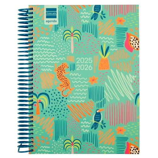 AGENDA ESCOLAR (2025-26) FINOCAM DIVA ESPIRAL tapa EXTRADURA D/P 4º 155x212 SELVA
