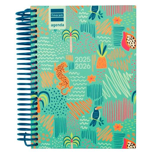 AGENDA ESCOLAR (2025-26) FINOCAM DIVA ESPIRAL tapa EXTRADURA D/P 8º 120x164 SELVA