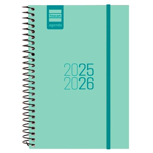 AGENDA ESCOLAR (2025-26) FINOCAM ESPIR ESPIRAL tapa PP S/V APAIS. E8 120x171 con GOMA TURQUESA