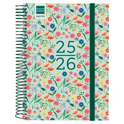 AGENDA ESCOLAR (2025-26) FINOCAM SECUNDARIA ESPIRAL tapa PP D/P 4º 155x212 con GOMA FIORI
