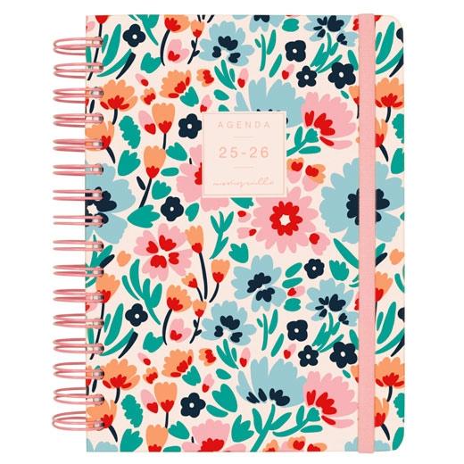 AGENDA ESCOLAR (2025-26) FINOCAM TRENDY MONIQUILLA WIRE-O tapa EXTRADURA D/P E10 155x212 con GOMA DALIA