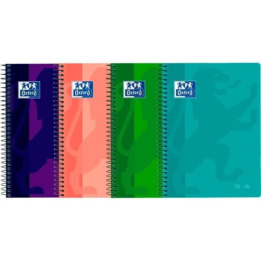 AGENDA ESCOLAR (2025-26) OXFORD SCHOOL ESPIRAL tapa PP 4º S/V SURTIDO (4 col.)