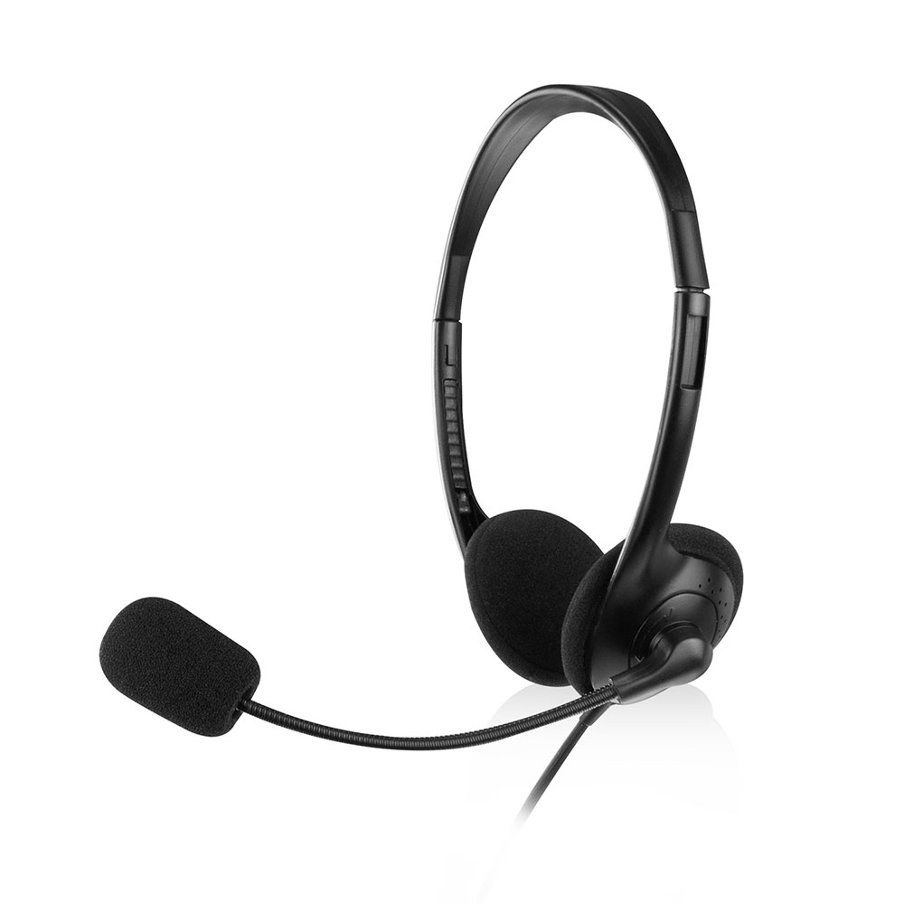 AURICULARES EWENT  EW3567 CON MICROFONO Y CONTROL VOLUMEN NEGRO