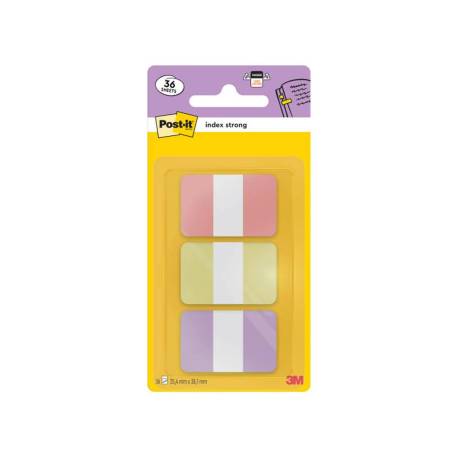 BANDERITAS ADHESIVAS POST-IT 686 RIGIDO (ROSA PASTEL-AMARILLO-PURPURA)