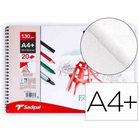 BLOC DE DIBUJO FABRIANO ACCADEMIA CON ESPIRAL LISO A4+ 130g 20h