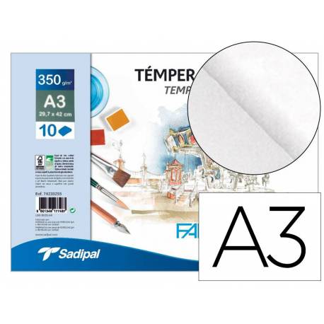 BLOC DE DIBUJO FABRIANO ACCADEMIA CON ESPIRAL LISO TECNICAS HUMEDAS A3+ 350g 10h