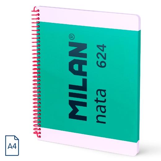 BLOC MILAN NATA 624 since 1918 tapa EXTRA A4 80h CUADRIC.5x5 95g VERDE