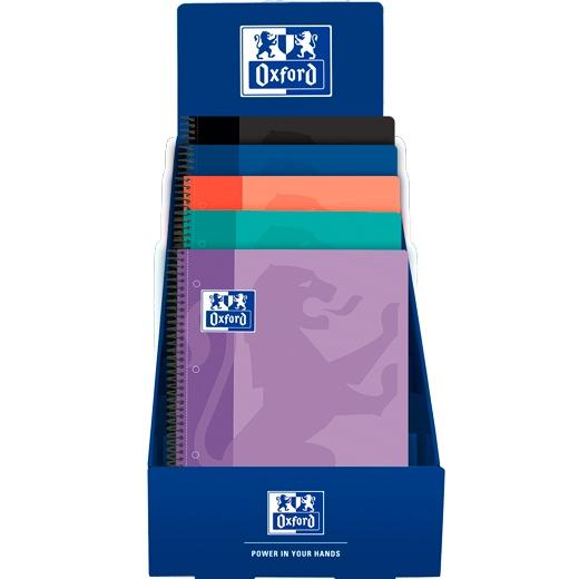 BLOC OXFORD SCHOOL EU.BOOK 1 CLASSIC micro.tapa PP A4+ 80h CUADRIC.5x5 90g SURTIDO EXPOSITOR DE 25