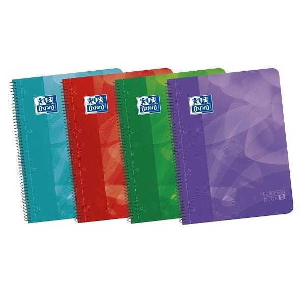 BLOC OXFORD SCHOOL EU.BOOK 5 CLASSIC micro.tapa PP A4+ 120h CUADRIC.5x5 90g SURTIDO VIVOS (5 col.)