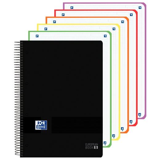 BLOC OXFORD SCHOOL EU.BOOK 5 LIVE&GO micro.tapa PP A4+ 120h CUADRIC.5x5 90g NEGRO