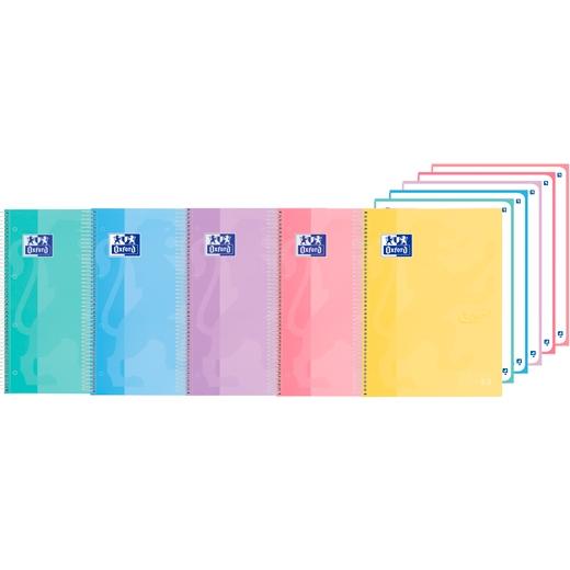 BLOC OXFORD SCHOOL EU.BOOK 5 TOUCH micro.tapa EXTRA A4+ 120h DOTS 90g SURTIDO PASTEL (5 col.)