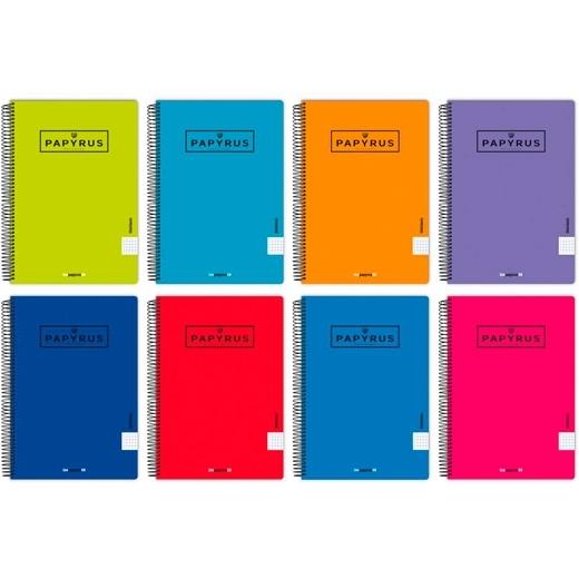 BLOC PAPYRUS UNICLAS tapa PP 4º 80h PAUTA 3.5 90g COL.SUR.