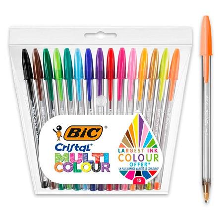 BOLIGRAFO BIC CRISTAL MULTICOLOR SURTIDO BOLSA de 15