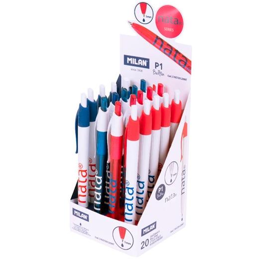 BOLIGRAFO MILAN RETRACTIL P1 NATA 624 EXPOSITOR de 20