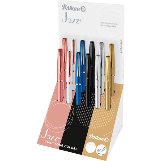 BOLIGRAFO PELIKAN JAZZ NOBLE ELEGANCE COLLECTION SURTIDO EXPOSITOR de 12 (605984KIT)