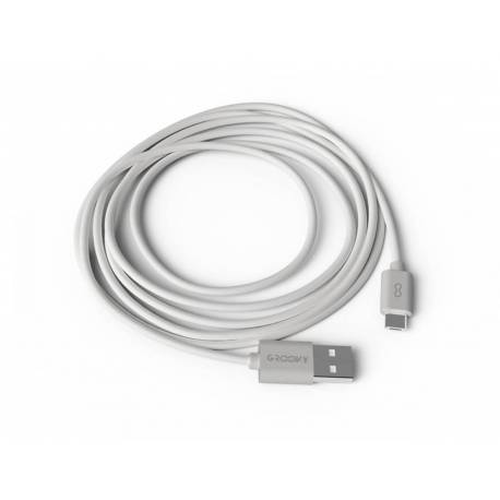 CABLE GROOVY USB - MICRO ALTO RENDIMIENTO 2A BLANCO 2 m.