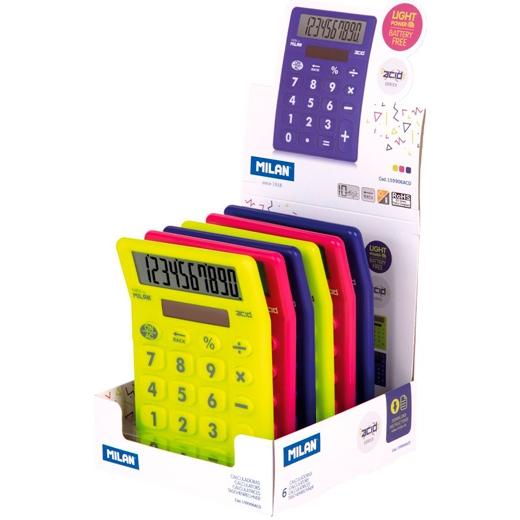CALCULADORA SOBREMESA MILAN 10 DIGITOS ACID SURTIDO EXPOSITOR de 6
