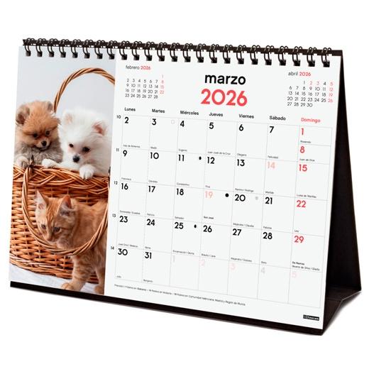 CALENDARIO (2026) FINOCAM SOBREMESA IMAGENES MENSUAL PARA ESCRIBIR S 210x150 PERROS Y GATOS