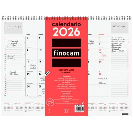 CALENDARIO (2026) FINOCAM VADE ESPIRAL M/V 420x310
