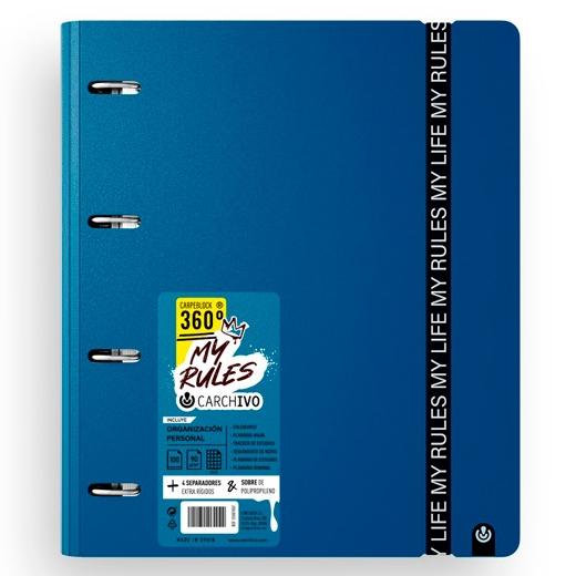 CARPEBLOC CARCHIVO FOAM 360 MY RULES A4 4 an.MIXTAS 35mm con REC. 100 hj. CUADRIC.5x5 DEEP BLUE