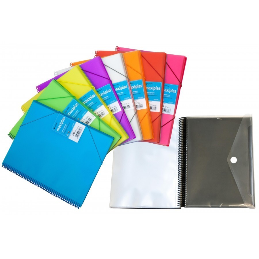 CARPETA FUNDAS (TARIFARIO) GRAFOPLAS ESPIRAL PP RIGIDO MAXIPLAS GLOSS A4 30 F. MOSTAZA