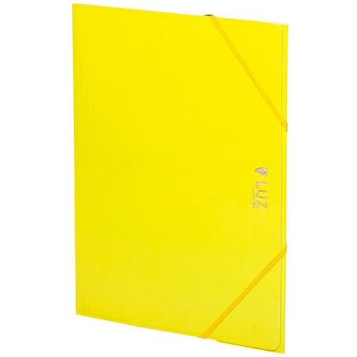 CARPETA de GOMAS y SOLAPAS CARCHIVO LUZ CARTON PLASTIFICADO BRILLO Fº AMARILLO
