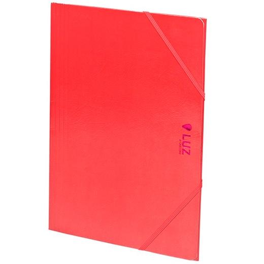 CARPETA de GOMAS y SOLAPAS CARCHIVO LUZ CARTON PLASTIFICADO BRILLO Fº FUCSIA