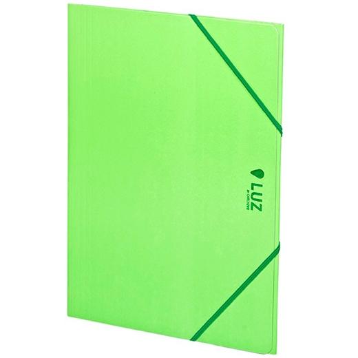 CARPETA de GOMAS y SOLAPAS CARCHIVO LUZ CARTON PLASTIFICADO BRILLO Fº VERDE