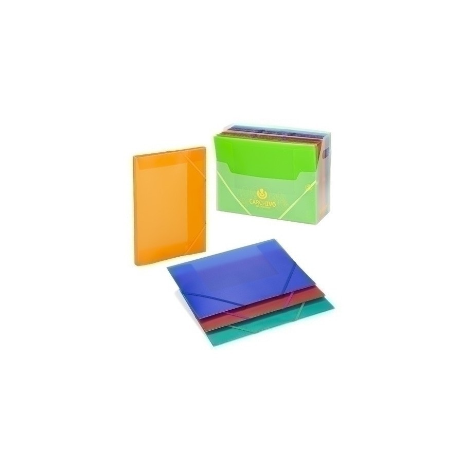 CARPETA de GOMAS y SOLAPAS CARCHIVO PP TRANS. Fº FLUOR VIOLETA