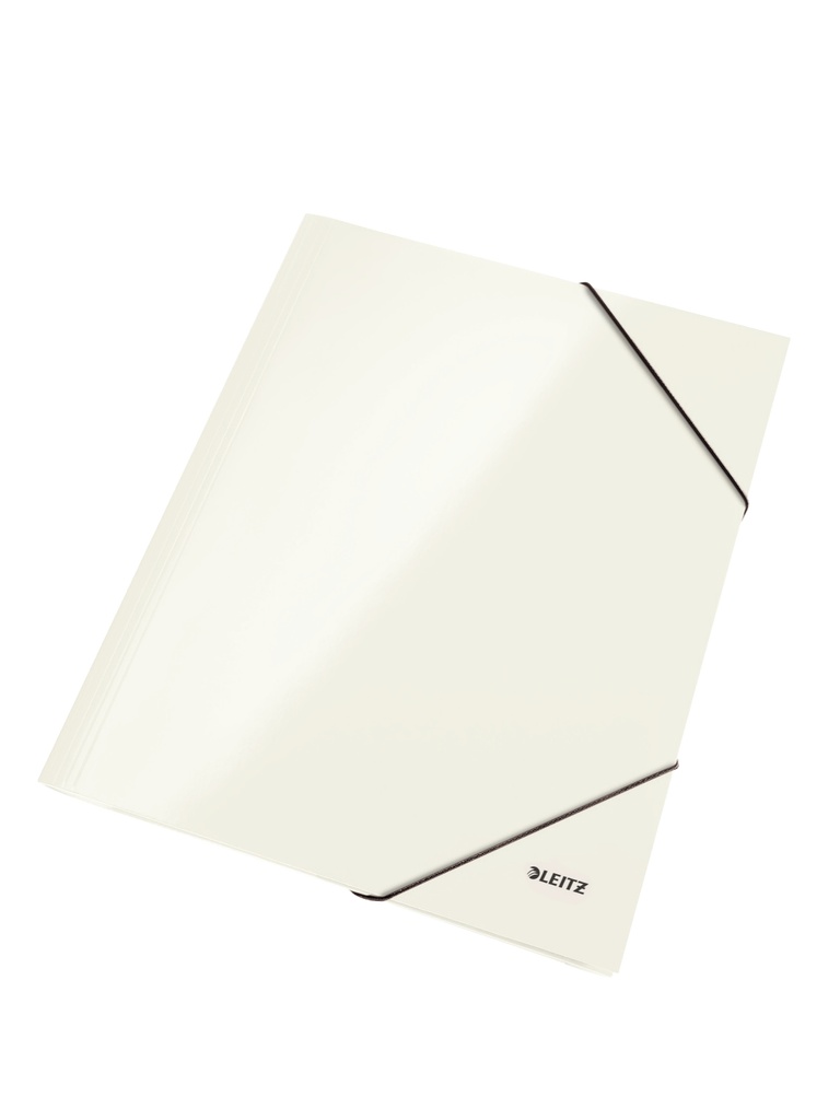 CARPETA de GOMAS y SOLAPAS LEITZ WOW CARTON PLASTIFICADO A4 BLANCO