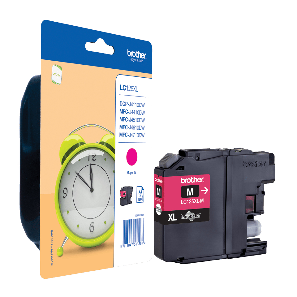 CARTUCHO INKJET BROTHER LC-125XLY AMARILLO
DCP-J4110DW, MFC-J4410DW/MFC-J4510DW/MFC-4610DW/MFC-4710DW  (1200 PAG.)