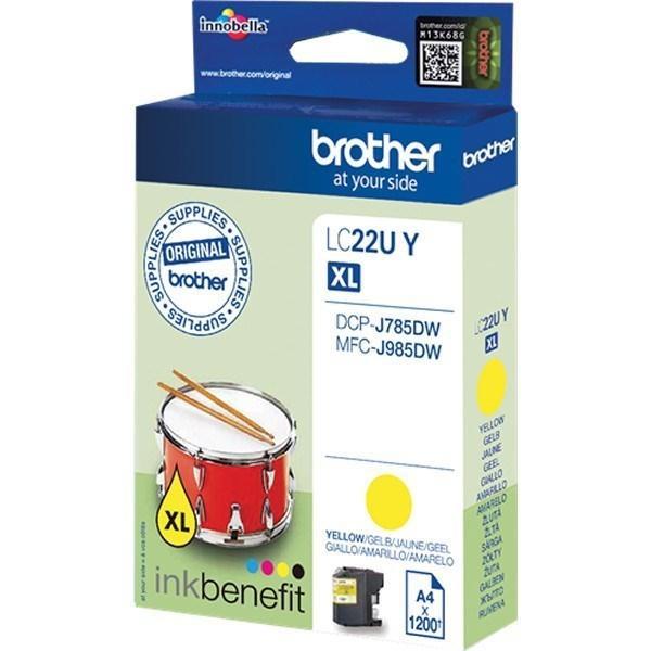 CARTUCHO INKJET BROTHER LC22UY AMARILLO DCPJ785DW (1.200 PAG.)