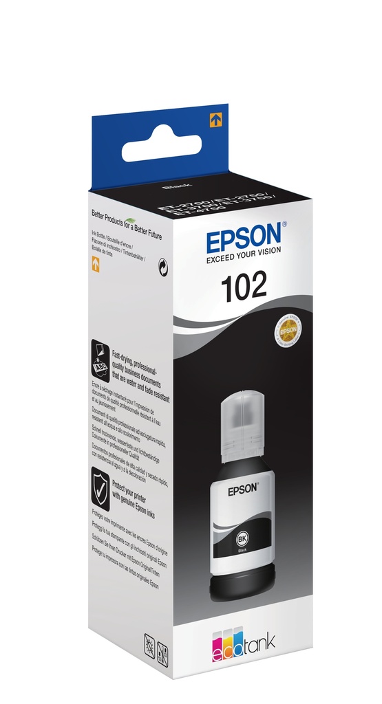 CARTUCHO INKJET EPSON T03R140 Nº102 ECO TANK ET-2700/2750/3700/3750/4750 NEGRO 127ML