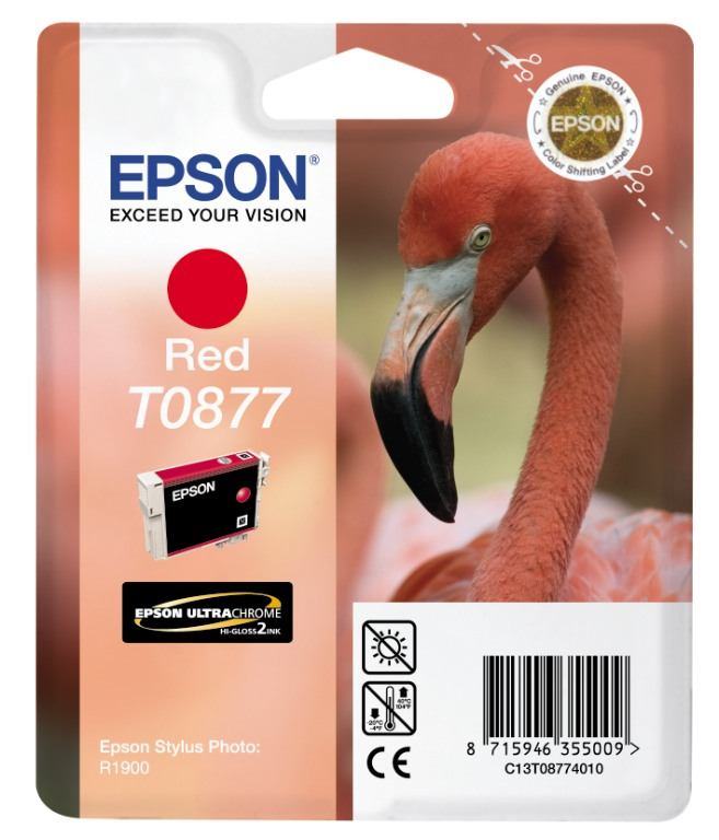 CARTUCHO INKJET EPSON T087740 STYLUS PHOTO R1900 ROJO