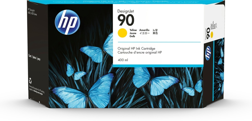 CARTUCHO INKJET HP C5065A Nº90 AMARILLA (400ML)