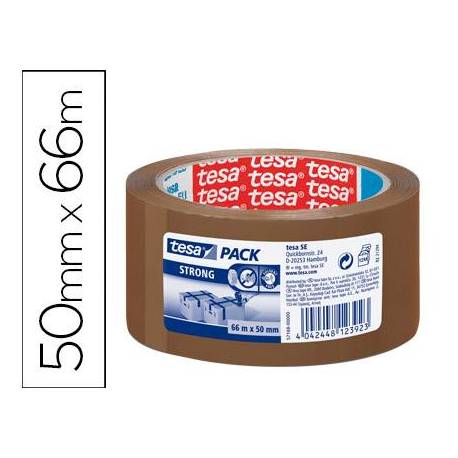 CINTA de EMBALAJE TESA PP rollo 66x50 FUERTE SILENC.MARRON