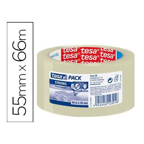 CINTA de EMBALAJE TESA PP rollo 66x50 FUERTE SILENC.TRANSPARENTE