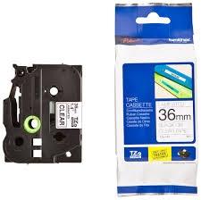 CINTA de ROTULAR BROTHER LAMINADA 5m 36mm NEGRO sobre TRANSPARENTE